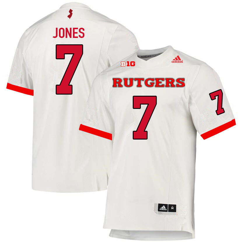 Men #7 Shameen Jones Rutgers Scarlet Knights College Football Jerseys Sale-White